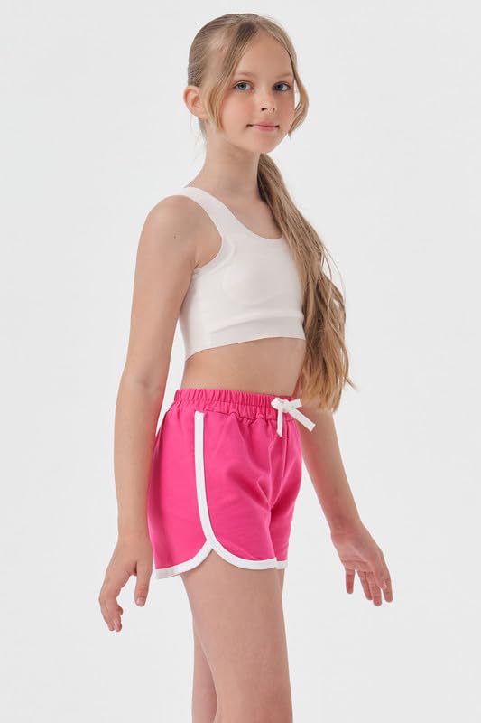 Mädchen Jungen 3er-Pack Laufshorts aus Baumwolle für Kinder Baby Workout und Mode Delfin Sommer Strand Sport