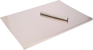 304 Stainless Steel Chopping Board with Lip, 31.5”x 22.8” Large Steel Cutting Board with Rolling Pin, Metal Noodle Board Pastry Board Kneading Dough Board for Kitchen Restaurant