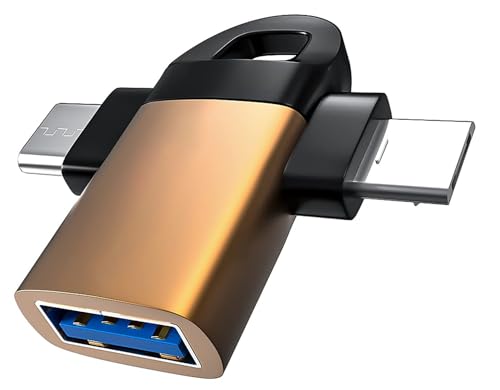 محول او تي جي 2 في 1، محول مايكرو USB ذكر ونوع سي ذكر إلى USB 3.0 أنثى، موصل معدني متعدد الألوان لمزامنة بيانات عالية السرعة لجميع الموبايلات الذكية من النوع سي وجميع موبايلات اندرويد