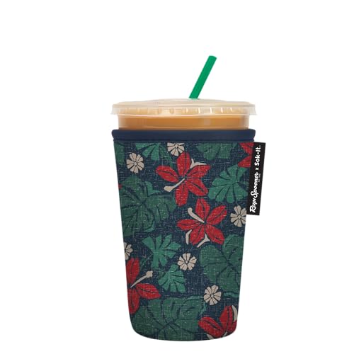 Sok It JavaSok Iced Coffee & Cold Soda Insulated Neoprene Cup Sleeve (Reyn Spooner Pahala, Medium: 22-28oz)