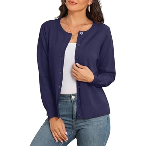 PrinStory Women's Lightweight Button Down Cardigan Cover