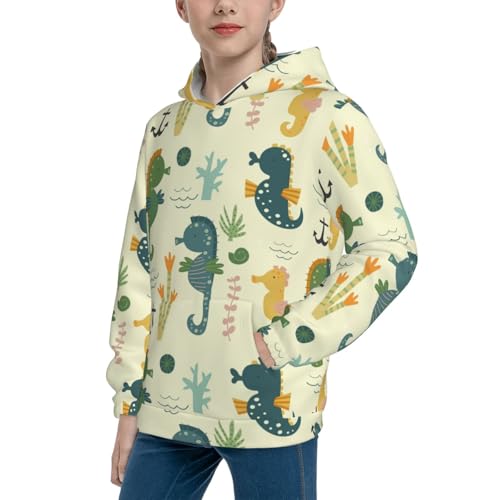 Seahorse Kid Hoodies Boys Sweatshirts Girls Pullover with Pocket2