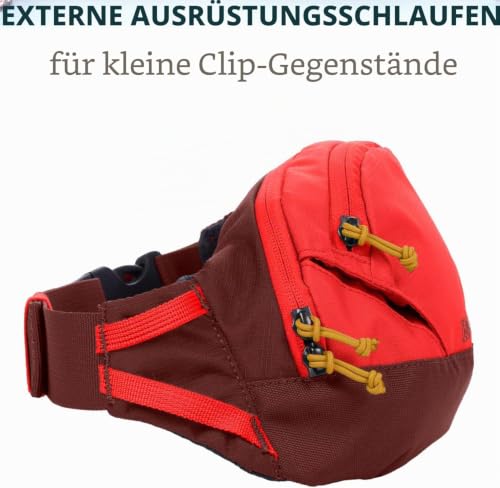 RUFFWEAR Verstellbare Umhängetasche & Gürteltasche für Hundespaziergang, Umhängetasche oder Hüfttasche mit Reißverschlusstaschen, Hundeleckerli-Tasche & Hundekotbeutel-Tragetasche, Rot Sumac