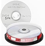Premium Brand Blank DVD-R 4.7 GB 16X Professional Disk (Pack of 5 Disk with 5 Pcs DVD Cover)