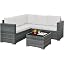 Grey Rattan+white Cushion (5 Seater)