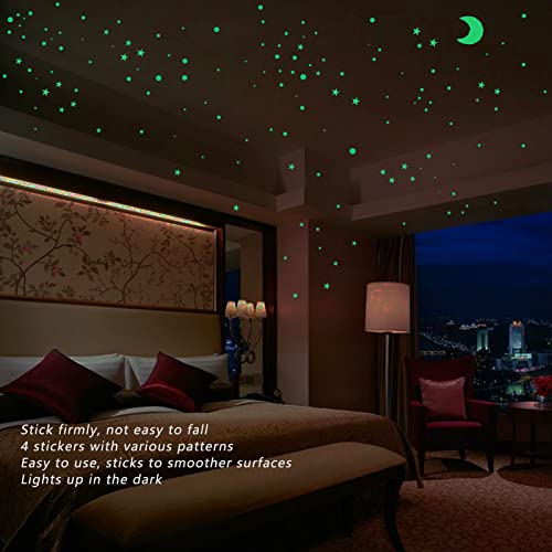 4Pcs Moon Star Vinilos Decorativos, Luminous Stickers miniatura 4