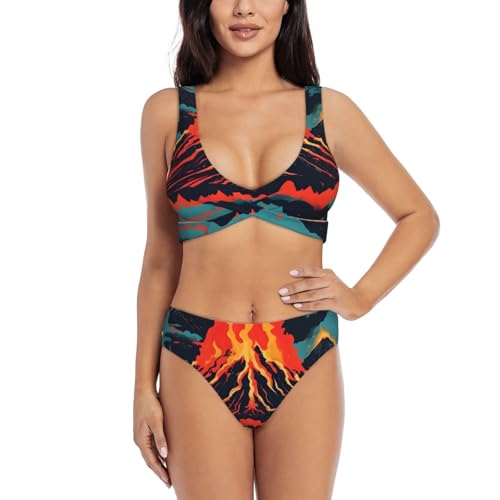 Maillot de bain 2 pièces ventre plat masque les rondeurs style volcano