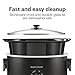 Hamilton Beach 6 Quart Slow Cooker with Space-Saving Folding Handles, 3 Heat Settings, Dishwasher Safe Stoneware Crock and Glass Lid, Black (33664)