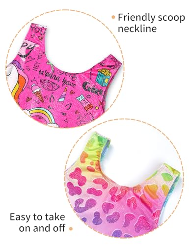 Image of 2 Pack Leotard for Girls Gymnastics Sparkly Sleeveless Unitards
