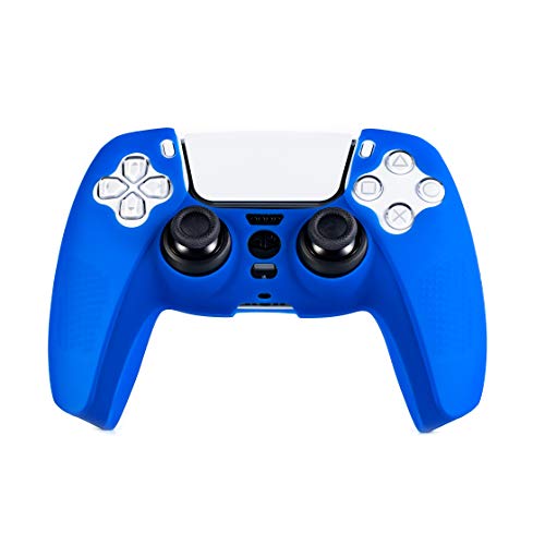GTcoupe PS5 DualSense Controller Skin Studded Anti-Slip PS5 DualSense Controller Cover Silicone Grip for PS5 Controller(Blue Controller Skin)â€¦