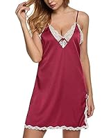 Unique Life camisón Corto Sexy y Elegante para Mujer, Conjunto de Ropa Interior Sexy de Encaje, Sujetador de Mujer, Talla Grande Vinorojo M