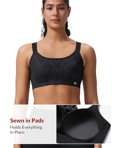 Image of Yvette Sports Bra High Impact Adjustable Criss Cross Back, Full Support for Large Bust No Bounce