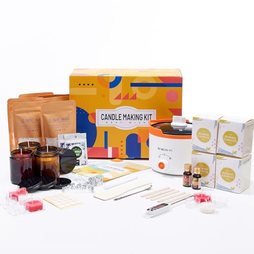 WcoDusak Candle Making Kit for Adults & Beginners, All-in-One DIY Soy Candle Making Kit with Electric Wax Melter, Create Cozy, Handmade Candles for Home Decor & Thoughtful Gifts