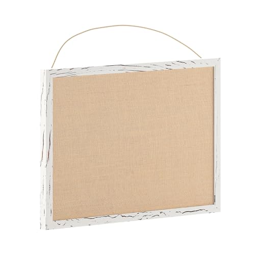 Tablero de lino rústico Flash Furniture 20x30 blanqueado con chinchetas