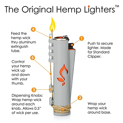 Hemp Wick Lighter, 2 Pack, Rolly, Includes Beeline Hemp Wick #TOP1