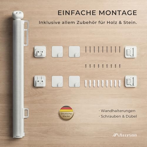 Allyson® Treppen- & Türschutzgitter Kinder, ausziehbar bis 140 cm, Weiß
