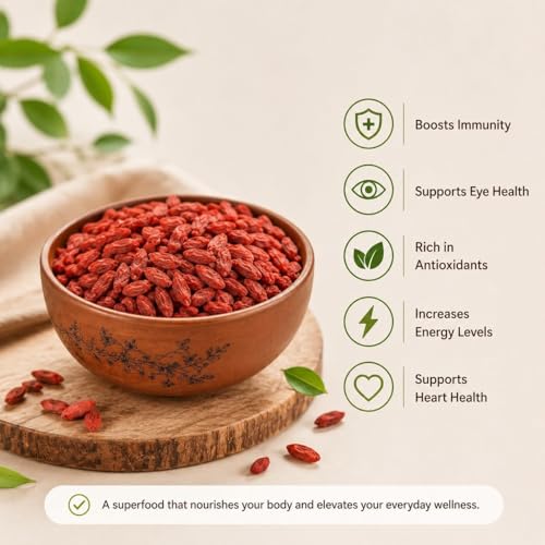 Image of Cosmic Blessing Goji Berries 100 g A-grade (Antioxidant-Rich Superfood | Naturally Sweet & Chewy | Great for Snacking, Smoothies & Baking) Premium Organic Gojiberry
