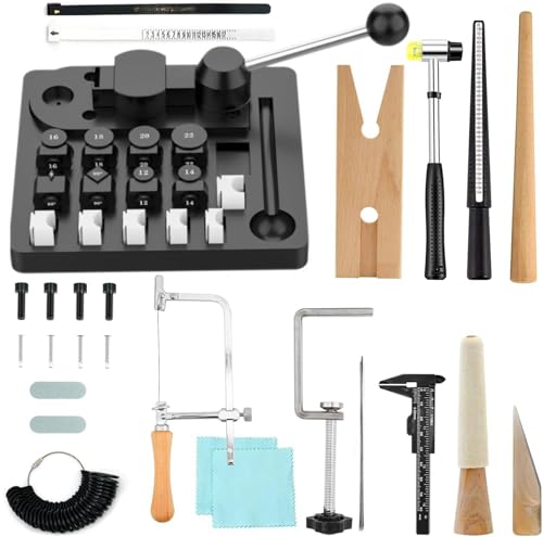 JAZORR Ring Bender Tool, Ring Bending with Nylon Dies Rings Making Jewelry Tool, Rings Measurement Tools, Multi-Functional Earring Bending Tool Jewelry Making Tools