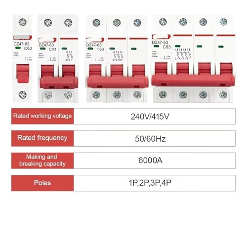 Interruptor de aire DZ47 AC 230V 400V para cortocircuitos 2