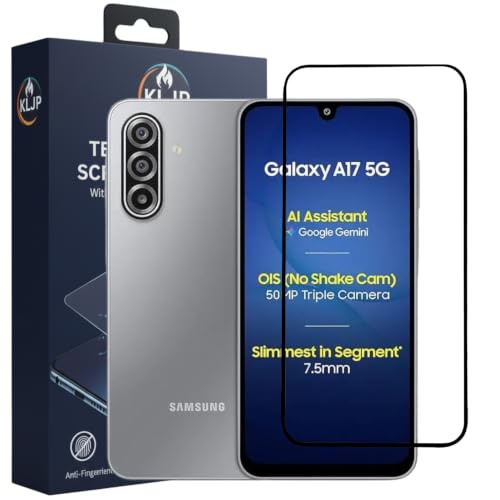 Image of Gorilla Tempered Glass For Samsung Galaxy A17 5G (Pack of 1) With Installation Kit | Edge to Edge Coverage | Black