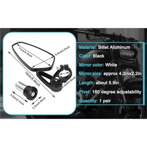 Espejos retrovisores para motocicleta que eliminan puntos ciegos en manillar de scooter K1600 5