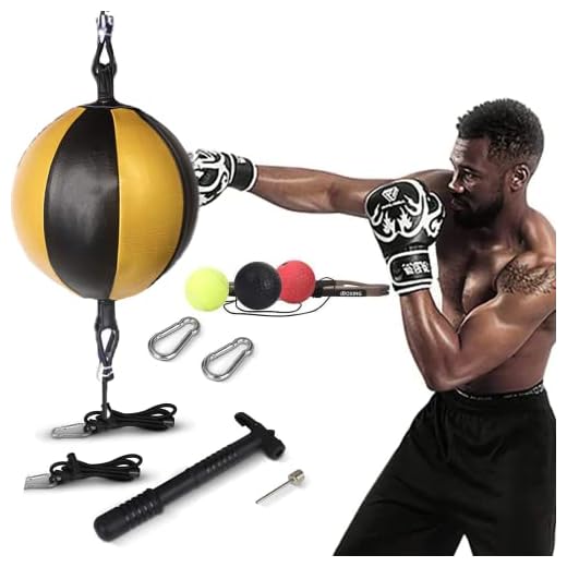 HUICHAI Kvittra Double End Punching Bag Boxing Striking for Training - Speed Ended Set Includes Reflex Ball Headband and Pump- Portable MMA