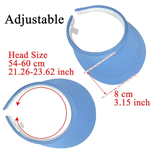 Image of Sun Visor Hats Women Wide Brim Adjustable Clip On Visors Beach Men Hat