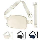 Fanny Pack for Women Men,Fashion Crossbody Bag Mini Belt Bag with Adjustable Strap and 11.8in Extension Belt, Waterproof Waist Bag for Outdoor Running Hiking Walking Travel (Beige)