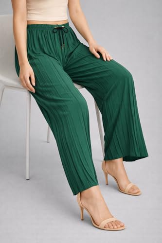 Image of Trendz Women's and Girls Cotton Blend Regular Fit Palazzo Pants | Set of 2