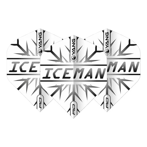 RED DRAGON Yin Yang Double Sided Gerwyn Price Iceman Black & White Standard Dart Flights 3 Sets Per Pack (9 Dart Flights in total) - Image 3