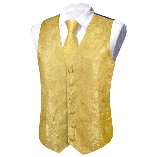 Mens Suit Vest Tie Set Jacquard Casual Slim Fit Waistcoat Wedding Prom Party 4PCS2