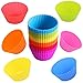 yufana 24 pezzi Pirottini Riutilizzabili,Stampi Per Muffin In Silicone Pirottini da forno riutilizzabili Pirottini Muffin,per Torte,Budini, Focaccine,Gelati(6 Colori)