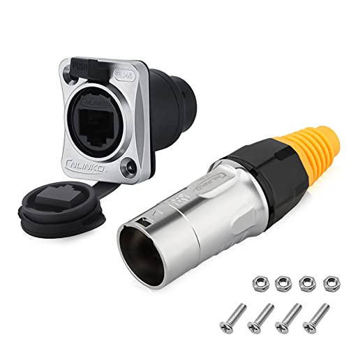 RJ45 Connector, Waterproof Metal Cable Connector, Aviation Dual Port Circular Connector