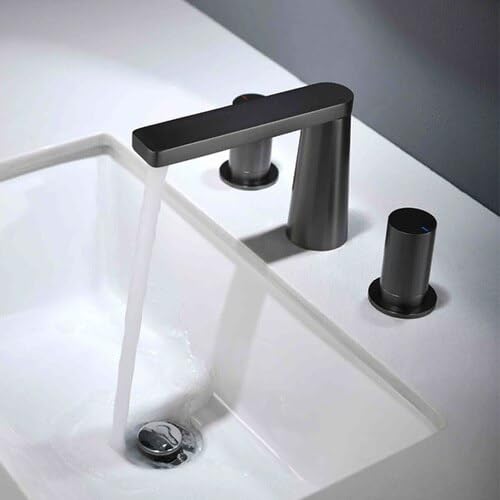 Robinet de salle de bain trois trous split avec double poignée en laiton