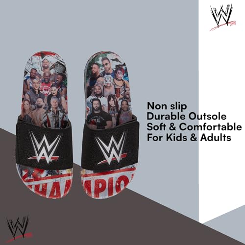 WWE Mens Championship Belt Slides - John Cena, Roman Reigns, Seth Rollins World Wrestling Champion Belt Slip On Slide Sandals2