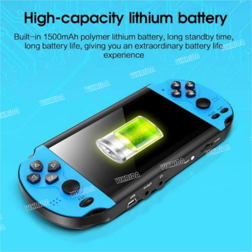 Image of VikriDA Handheld Game Players | 4.3In X7 Video Game Console | Double Rocker 8GB Memory Built in 10000 Games MP5 Multifunctional Inbuilt Camera