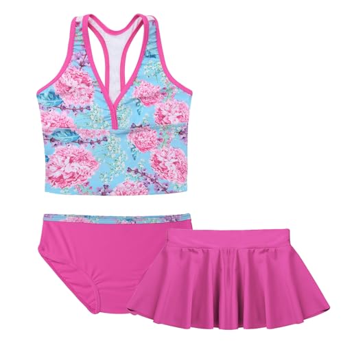 iiniim Big Girls Tankini Swimsuit Tank Top with Briefs Skirt Sets Summer Beach Bathing Suit3
