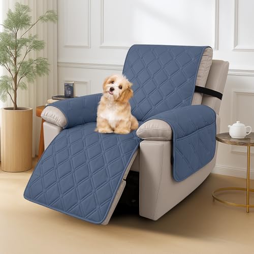 Ystyle Sesselschoner für Fernsehsessel, 1 Sitzer, Graublau – Ansicht 2
