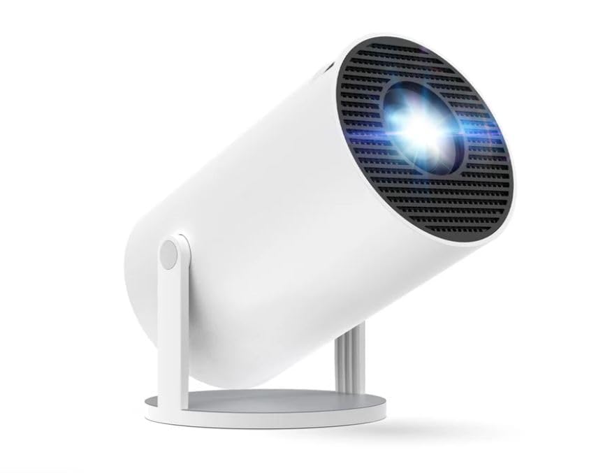 BAWALY Ultra HD Projector with 720p HD Resolution, Rotatable Design, Built-in Streaming Apps (Netflix, Prime Video, Hotstar), 2000 Lumens, Screen Mirroring, 3 Watts Speaker (White)