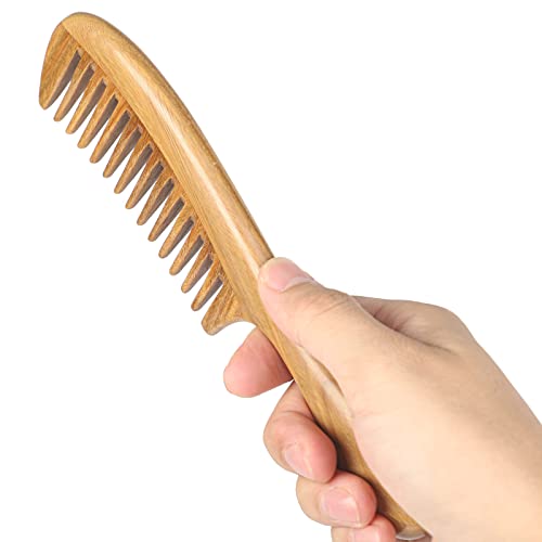 Onedor HA-539 Handmade 100% Natural Green Sandalwood Hair Combs thumb #1