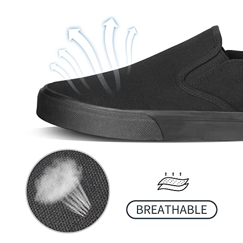 Men's Black Classic Low Top Shoes Canvas Fashion Sneaker with Soft Insole Causal Dress Shoes for Men Comfortable Walking Shoes4