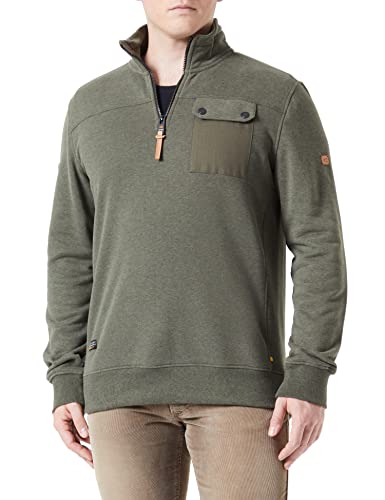 Preisvergleich Produktbild camel active Herren Sweatshirt Troyer mit Stehkragen Oliv Menswear-XL