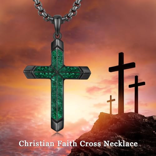 Collier croix argent 925 malachite fini les bijoux ternes