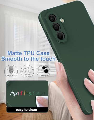 Image of DIZORO Microfiber Candy Case for Samsung M56 / F56 5G Smooth Touch Cushion Liquid Soft Silicone Gel Rubber Phone Cases Non-Slip Full Body Protective Shockproof Back Cover (Forest Green)
