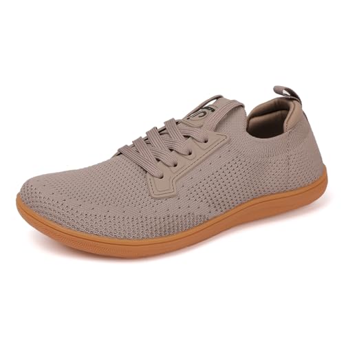 penicfine Women's/Men's Wide Barefoot Shoes,Minimalist Style Casual Shoes,Zero Drop Outdoor Walking Brown-37