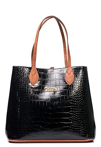 Bolsa Feminina Sacola de Ombro com Necessaire Selten Preta