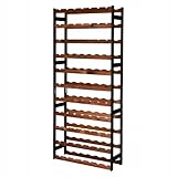 STOLMAK Botellero De Madera para 77 Botellas de Vino 72,5x166x25 cm Negro/Marrón Estantería Cocina Comedor Bodega Organizador