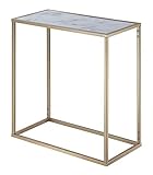 Convenience Concepts Coast Chairside Table, Faux Marble/Gold