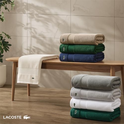 Lacoste Heritage Supima Cotton Bath Towel, Meteorite, 30" x 54", Highly Absorbent - image 7
