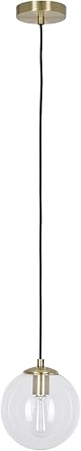 Catalina Lighting 23124-000 Mid-Century - Mini colgante de globo de cristal, 8 pulgadas, latón